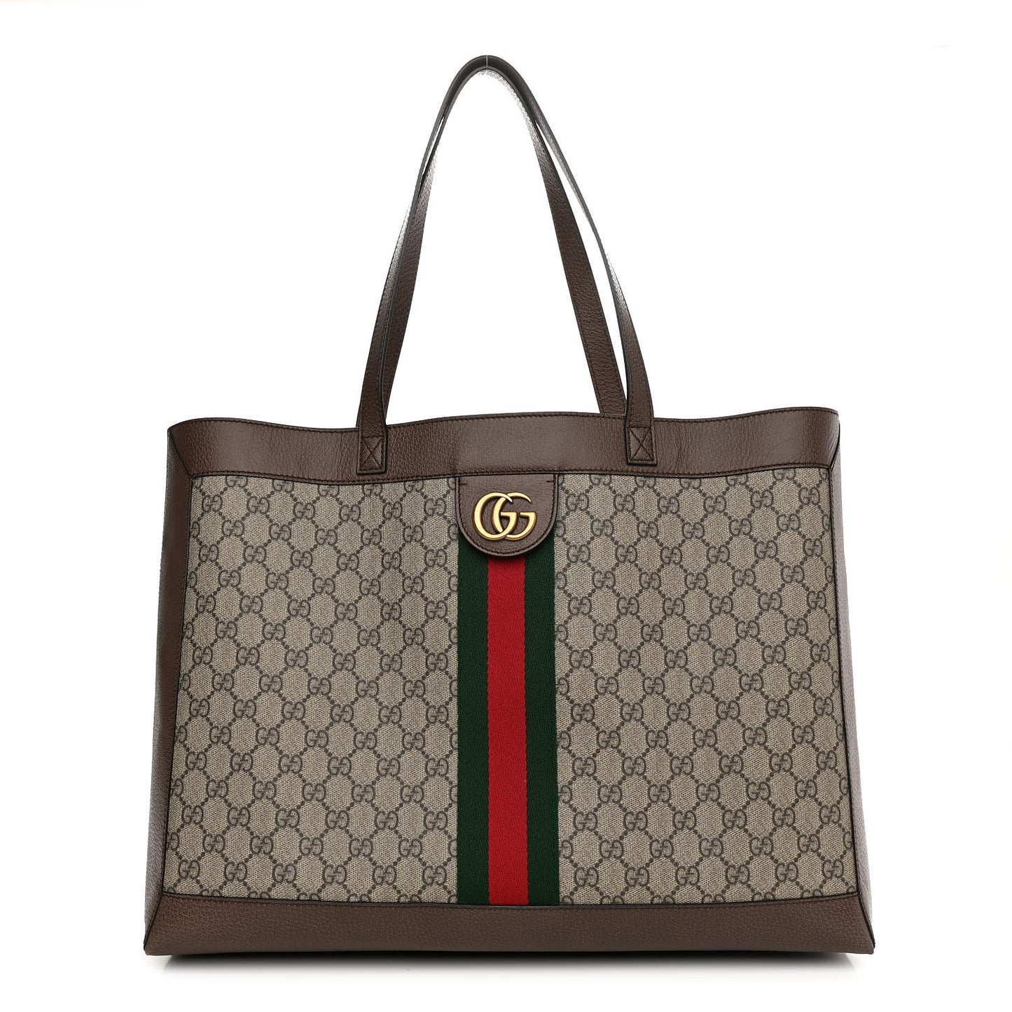 GG Supreme Monogram Web Ophidia Tote Brown
