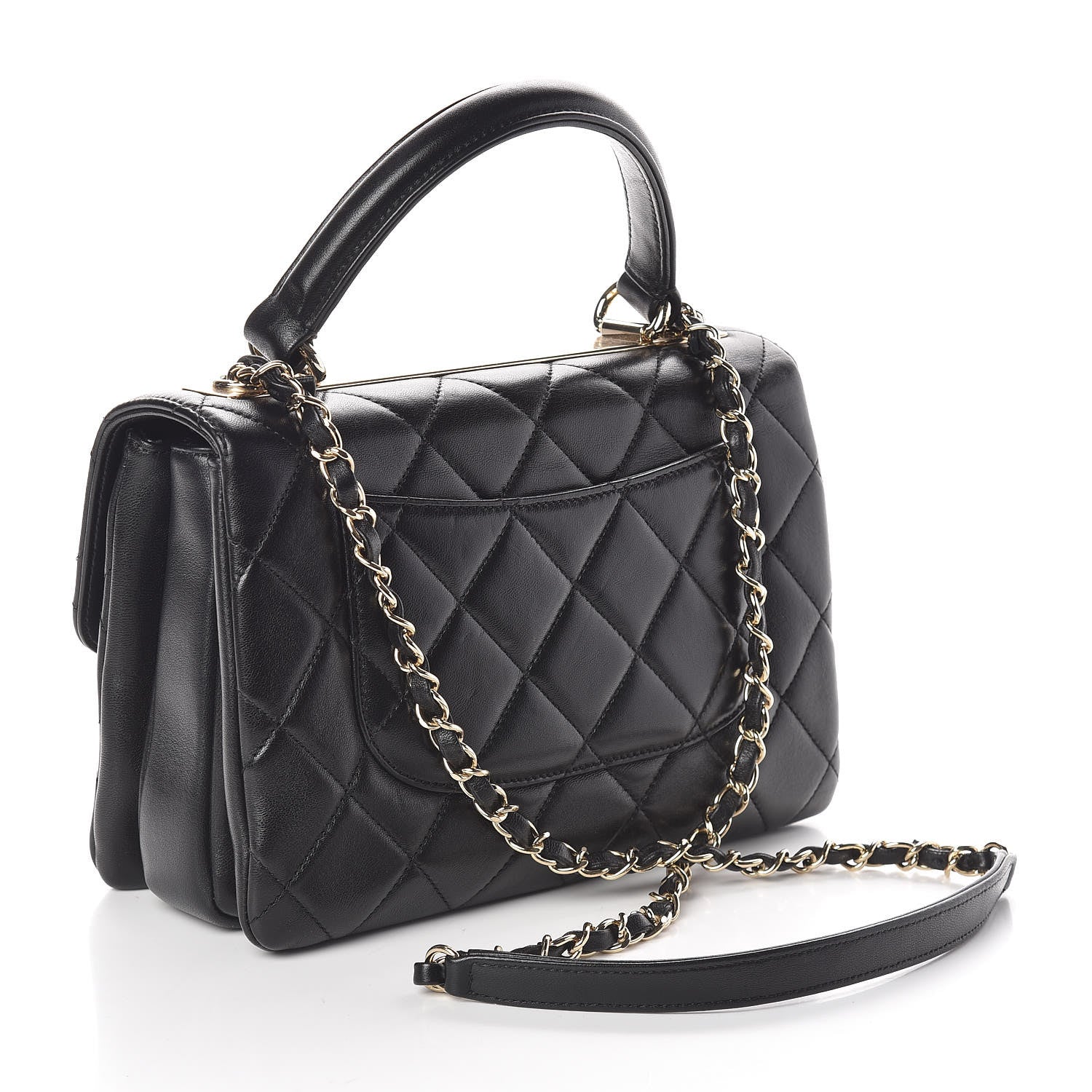 Chanel Lambskin Quilted Small Trendy CC Dual Handle Flap Bag Black 3 of 10