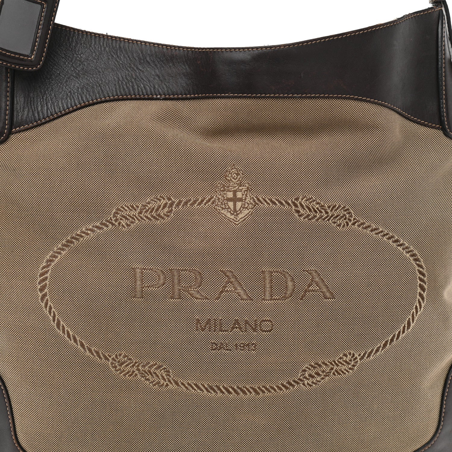 Prada Jacquard Logo Shoulder Bag Corda Bruciato 7 of 16