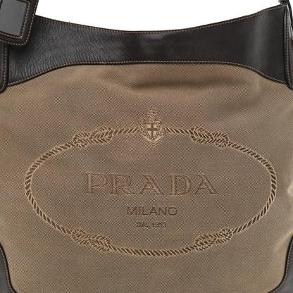 Prada Jacquard Logo Shoulder Bag Corda Bruciato 7 of 16
