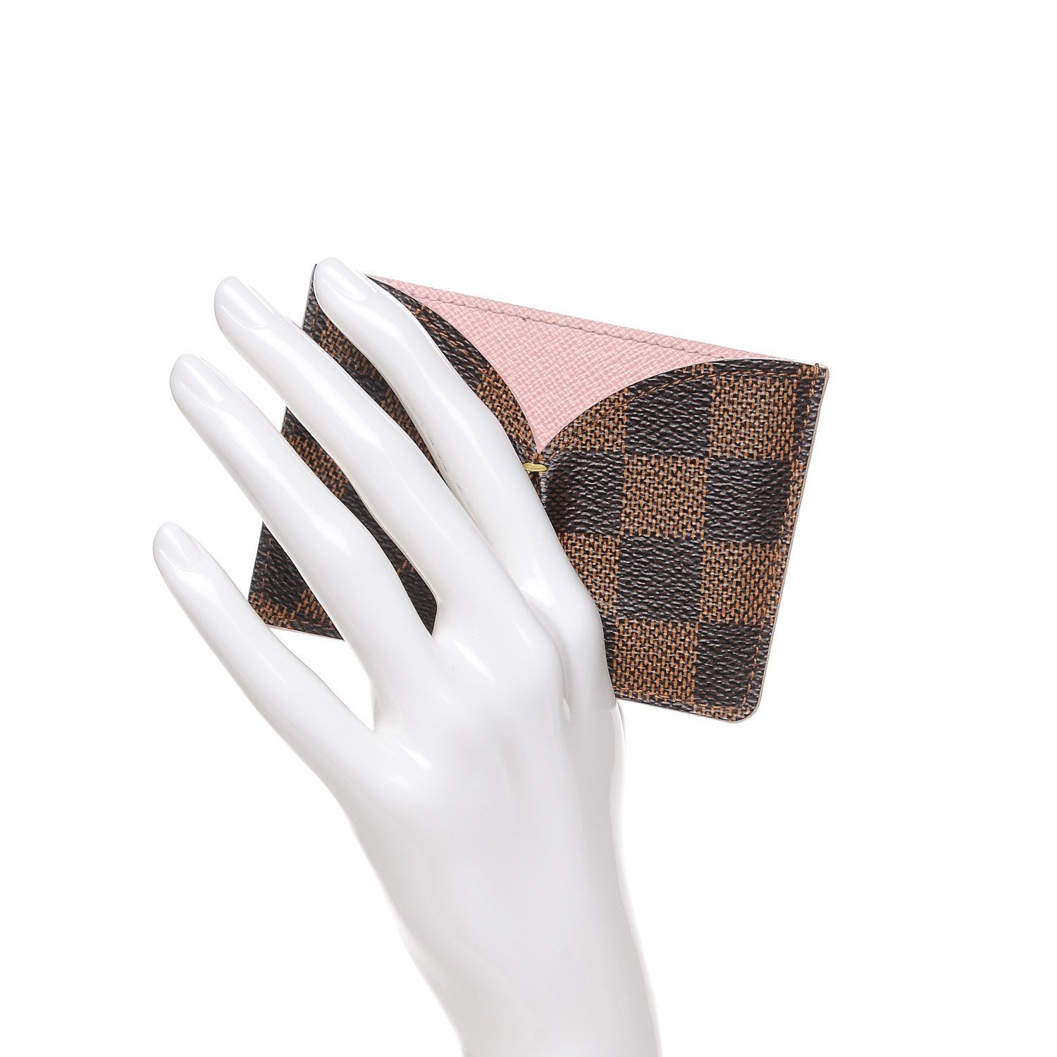 Louis Vuitton Damier Ebene Caissa Card Holder Rose Ballerine 2 of 8
