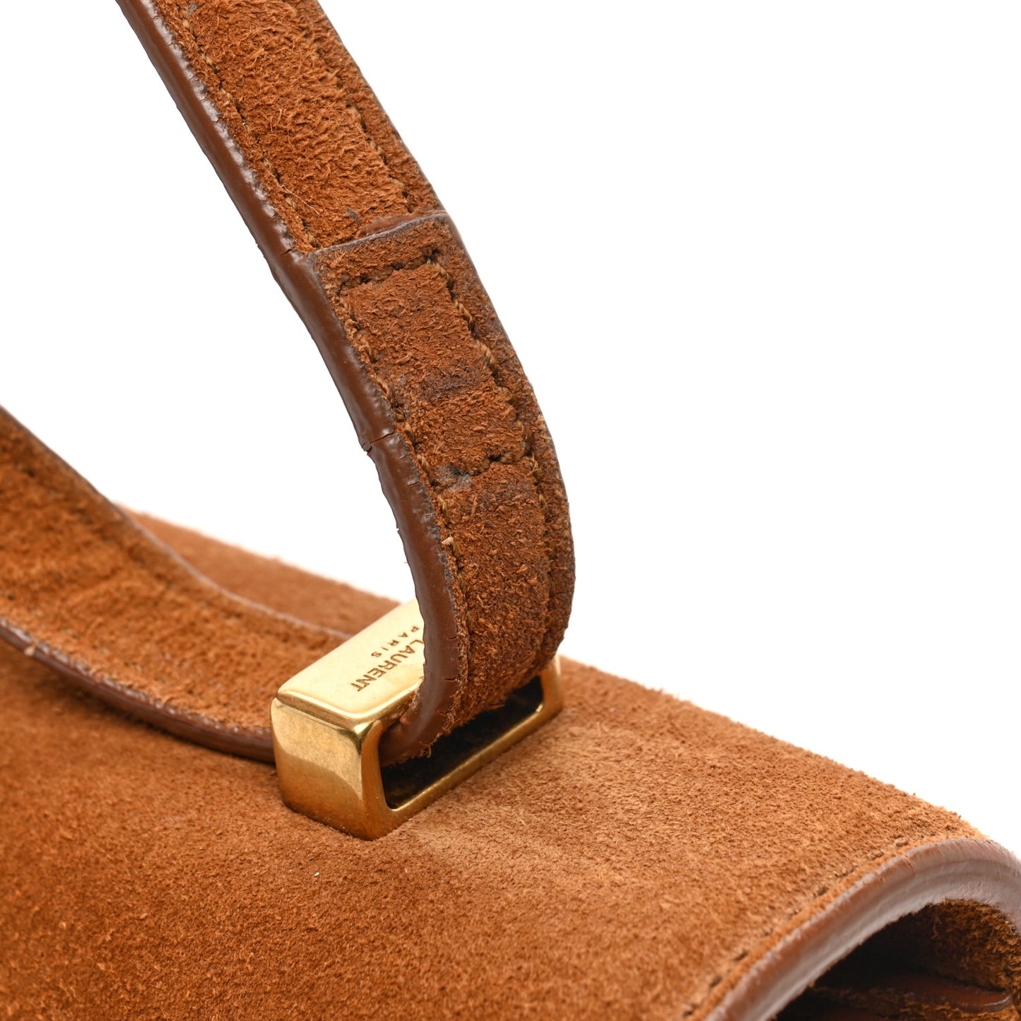 Suede Small Dylan Snake Monogram Satchel Fox