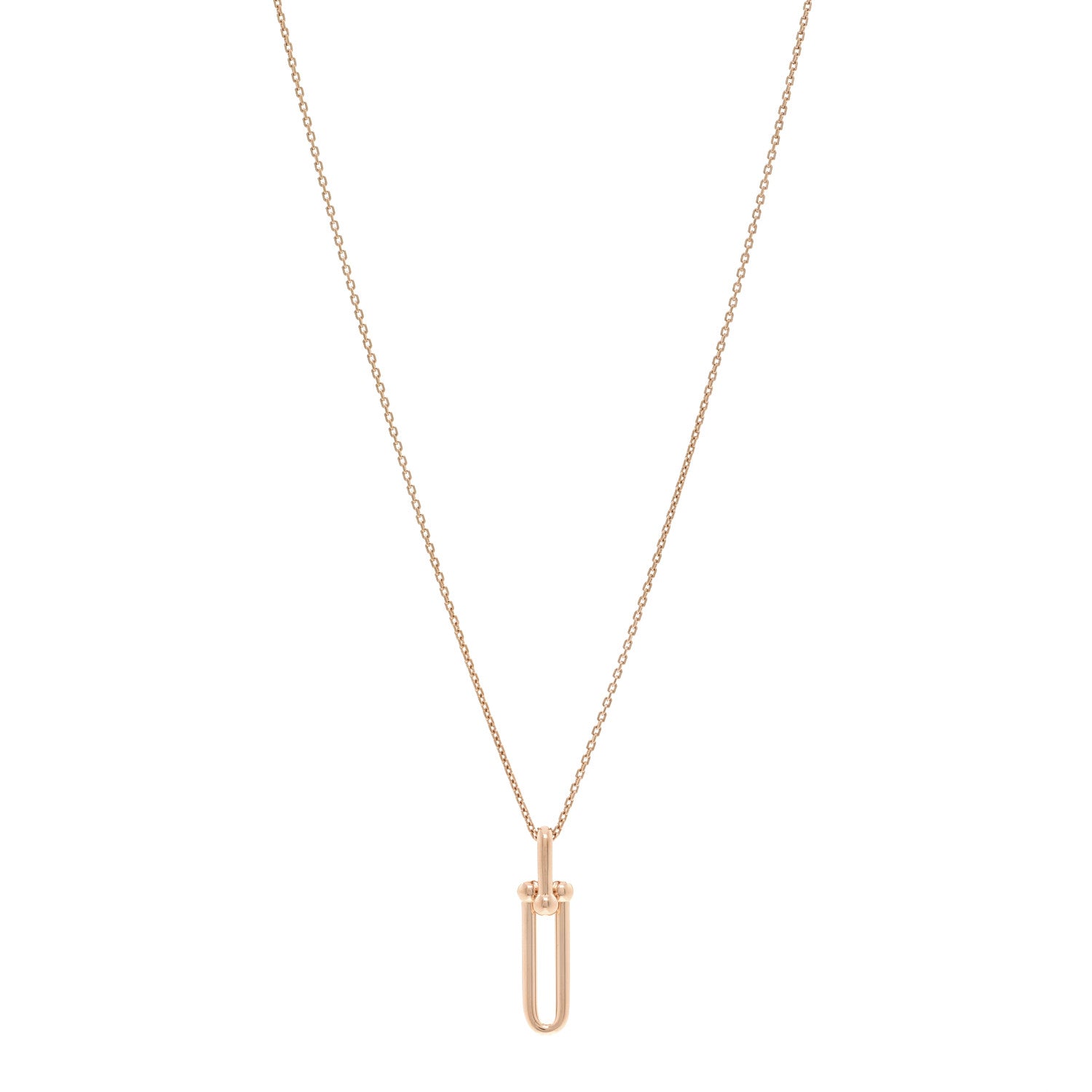 Tiffany 18K Rose Gold Hardwear Link Pendant Necklace 1 of 6
