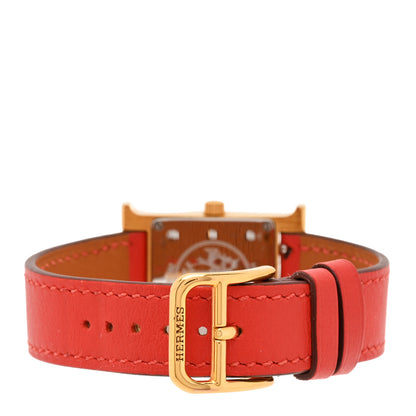 Hermes Stainless Steel Swift 21mm Heure H Hour Quartz Watch Orange 3 of 5