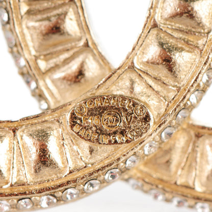 Chanel Baguette Crystal CC Brooch Gold 3 of 5
