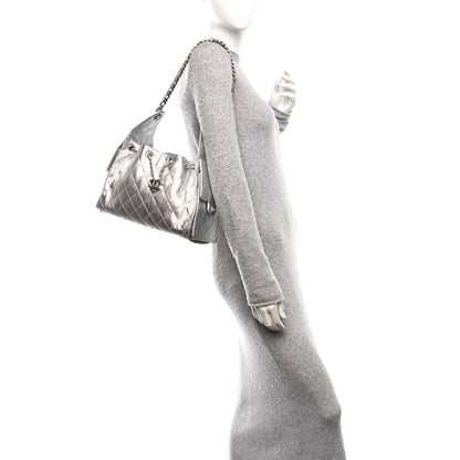 Chanel Metallic Caviar Quilted Small Chanel 25 Handbag Silver 2 of 11