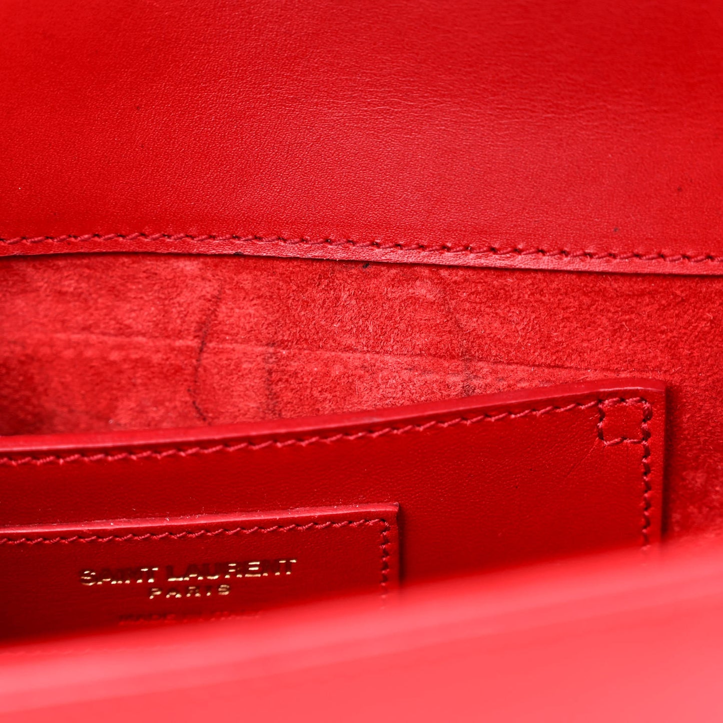 Smooth Calfskin Medium Classic Monogram Kate Tassel Satchel Lipstick Red