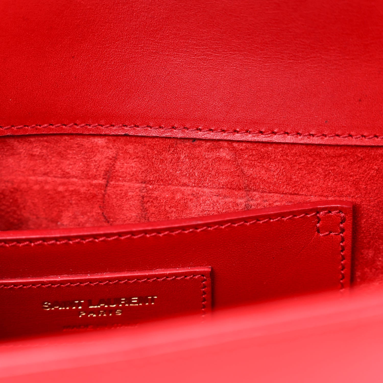 Saint Laurent Smooth Calfskin Medium Classic Monogram Kate Tassel Satchel Lipstick Red 14 of 15