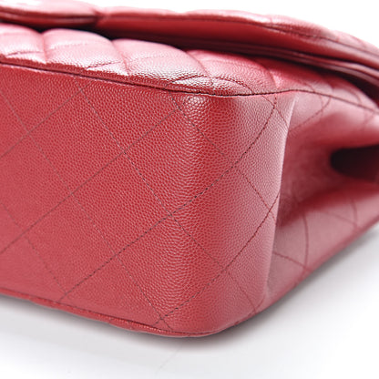Chanel Caviar Quilted Jumbo Double Flap Red 11 of 14