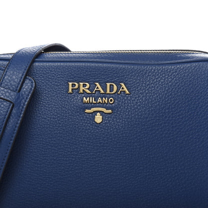 Prada Vitello Daino Medium Double Zip Shoulder Bag Inchiostro 9 of 9