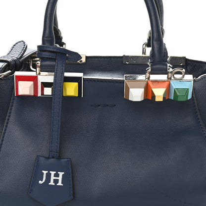 Fendi Vitello Dolce Studded Mini 3Jours Tote Blueberry Multicolor 8 of 14