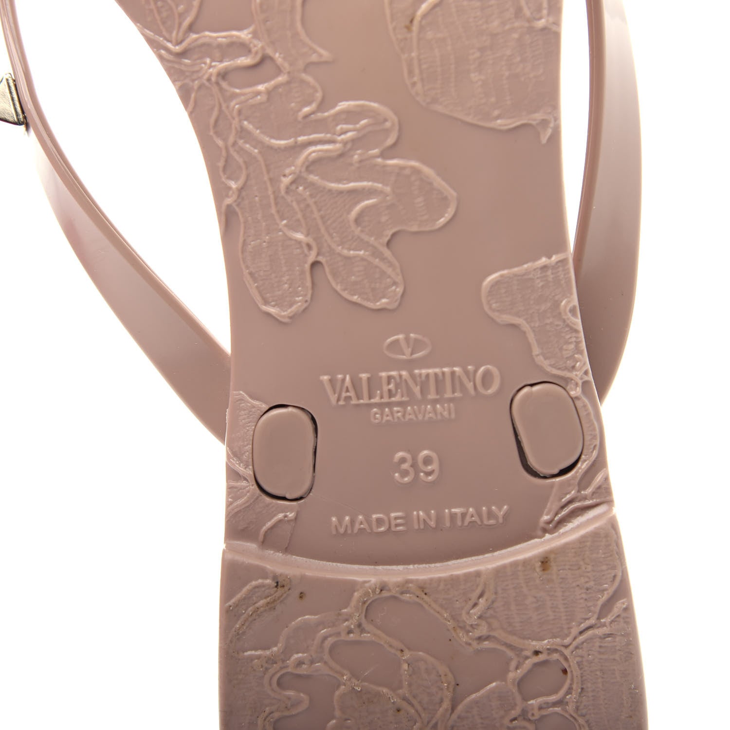 Valentino Garavani PVC Jelly Rockstud Bow Thong Sandals 39 Poudre 9 of 10