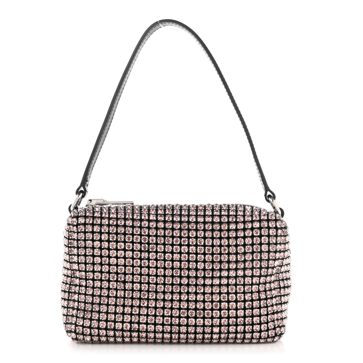 Mesh Crystal Rhinestone Mini Heiress Pouch Pink