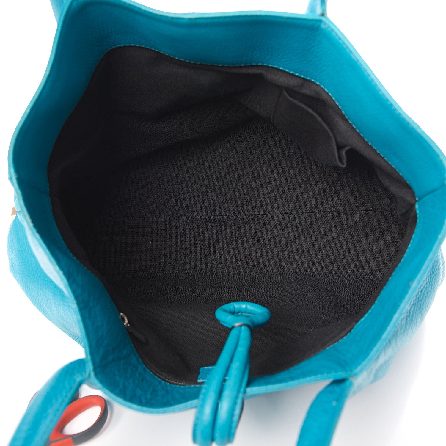 Burberry Grainy Calfskin House Check Horn Toggle Tote Blue 4 of 11