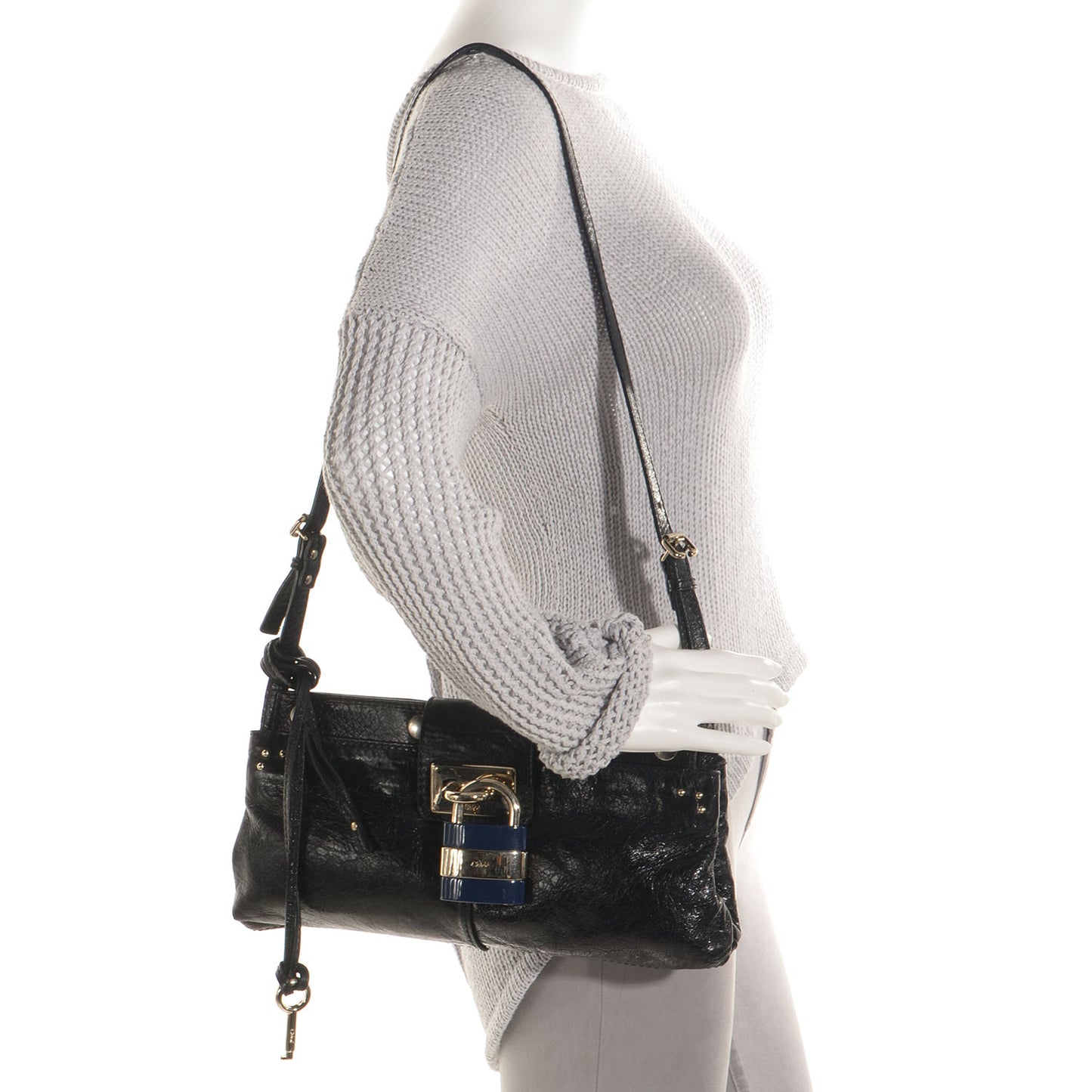 Leather Paddington Shoulder Bag Black