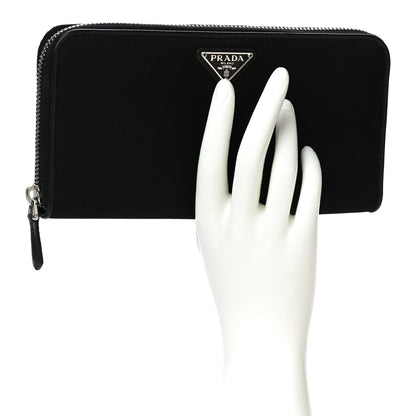 Prada Tessuto Nylon Zip Around Wallet Black 2 of 11