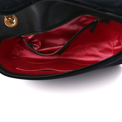 Gucci Velvet Matelasse Medium GG Marmont Shoulder Bag Black 5 of 11