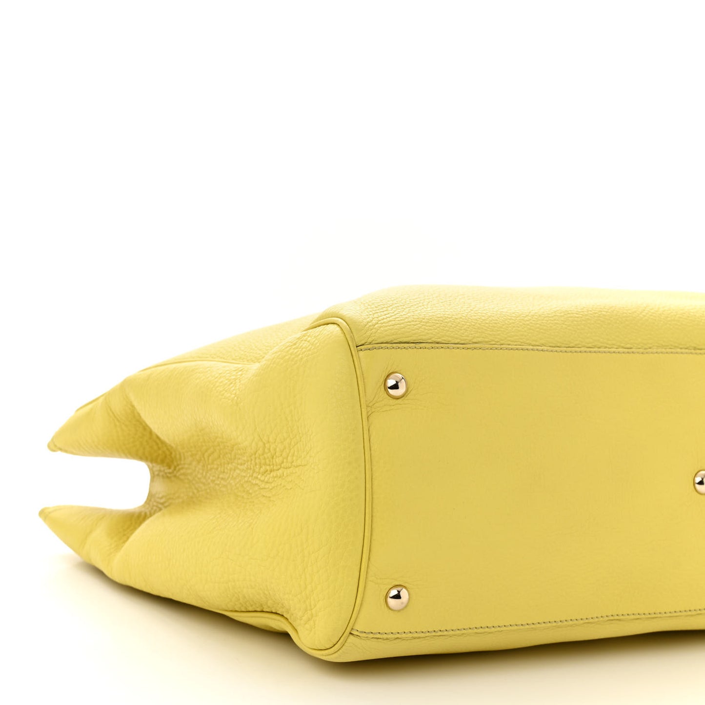 Calfskin Large Bamboo Shopper Tote Citrus