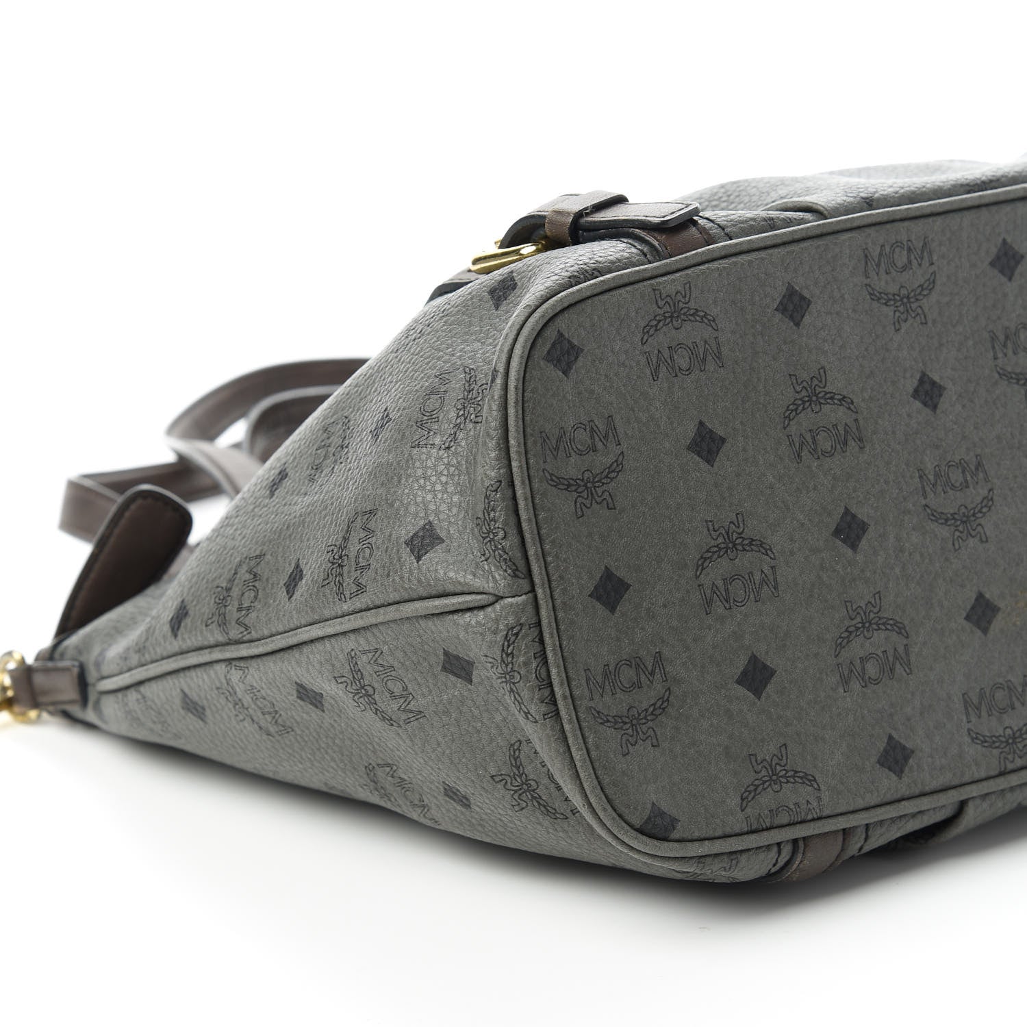 MCM Visetos Medium Essentials Shopper Tote Phantom Grey 6 of 10