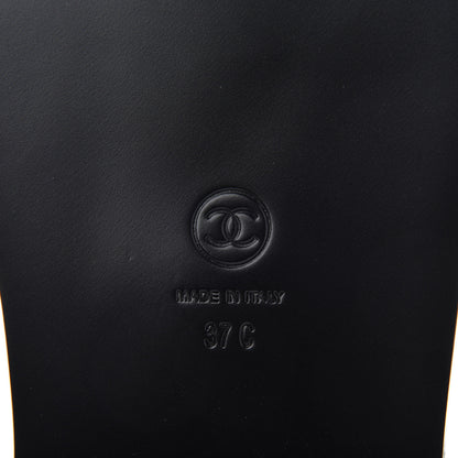 Chanel Lambskin Velcro Dad Sandals 37 Black 6 of 11