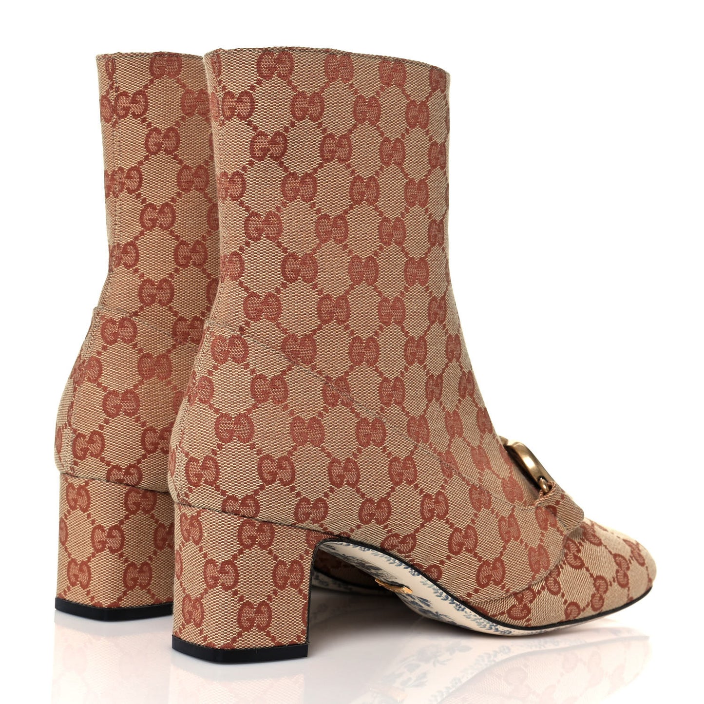 Monogram Malaga Kid GG Victoire 55mm Ankle Boots 41 Beige Ruggine Rust