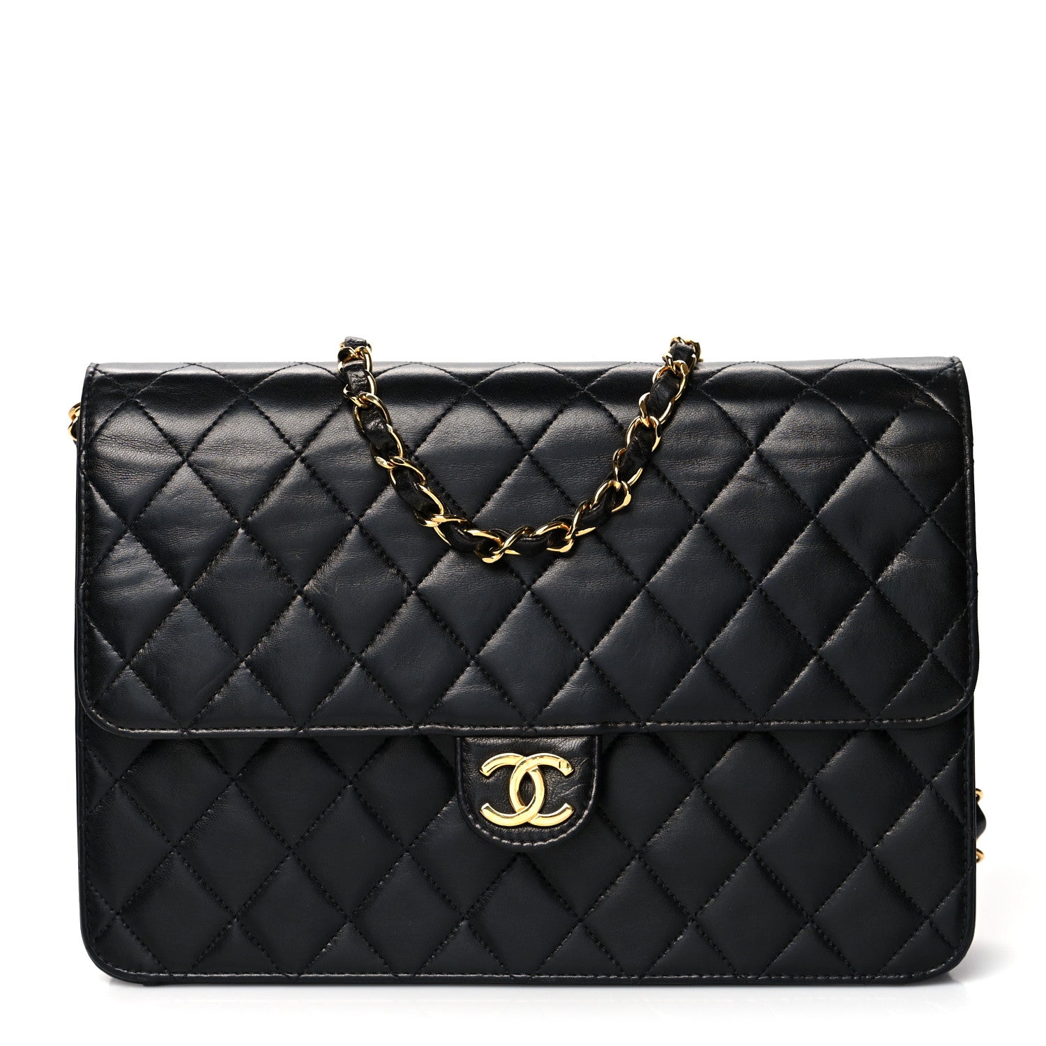 Chanel Lambskin Quilted Medium Single Flap Black 1 of 13