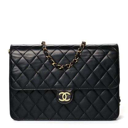 Chanel Lambskin Quilted Medium Single Flap Black 1 of 13