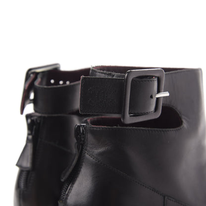 Chanel Lambskin Cap Toe Short Boots 39 Black Beige 10 of 11