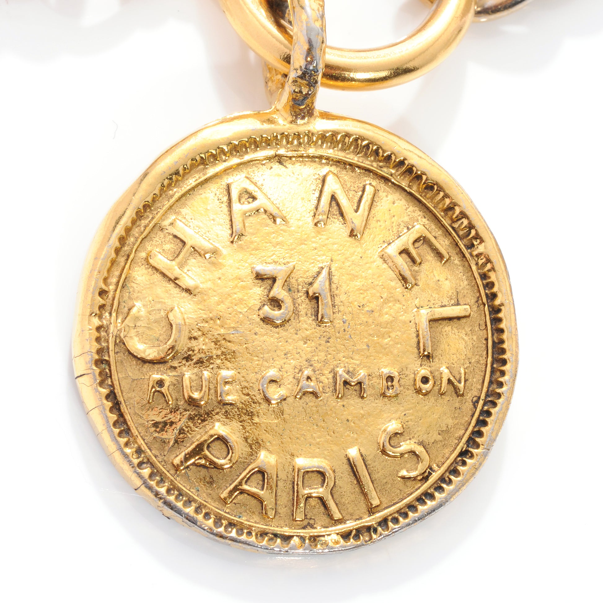 Chanel 31 Rue Cambon Paris Medallion Chain Bracelet Gold 4 of 4