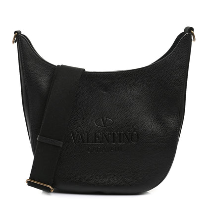 Valentino Garavani Calfskin Logo Embossed Crossbody Bag Black 1 of 9