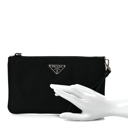 Prada Re-Nylon Saffiano Pouch Wristlet Black 2 of 8