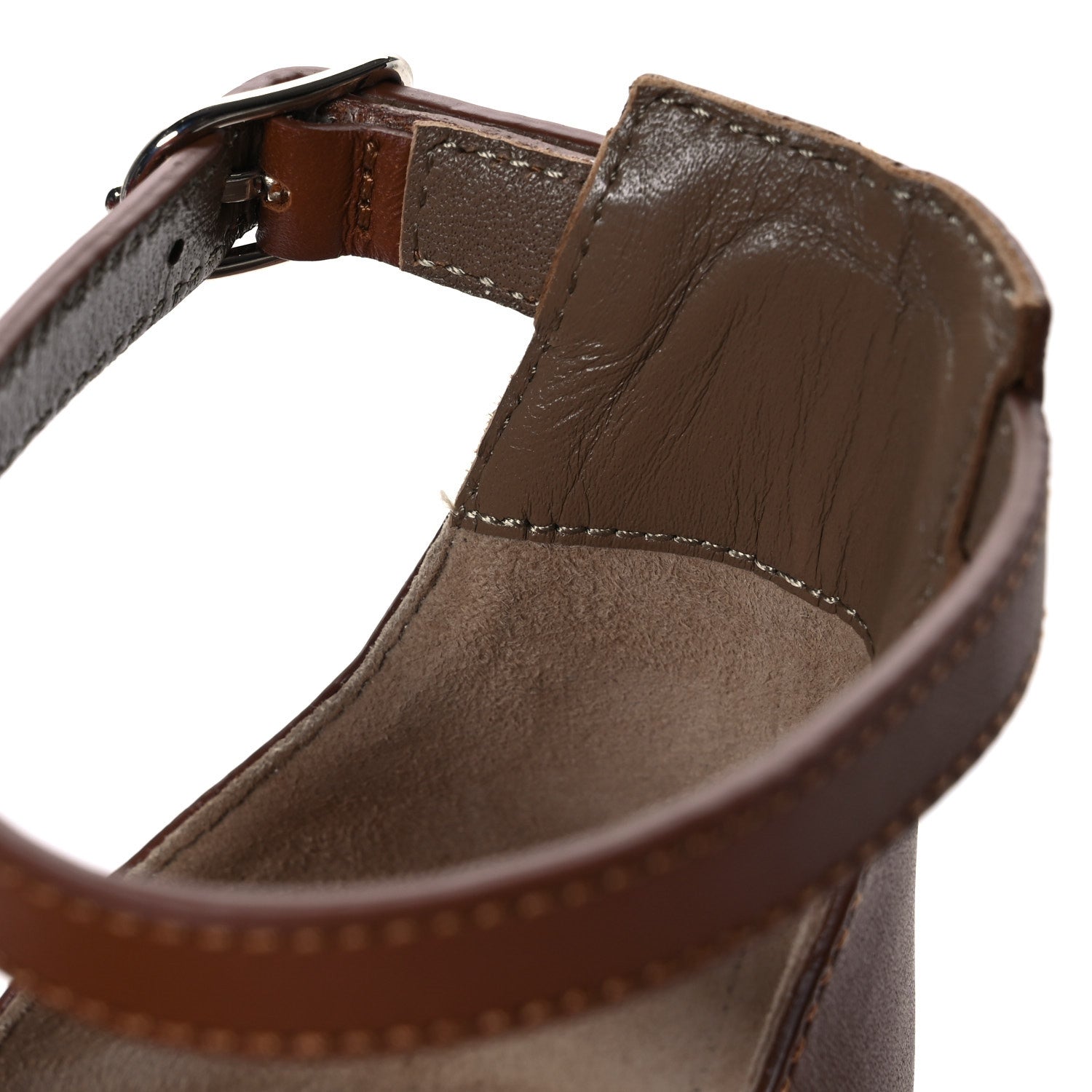 Hermes Calfskin Legend Wedge Sandals 36.5 Gold 10 of 10