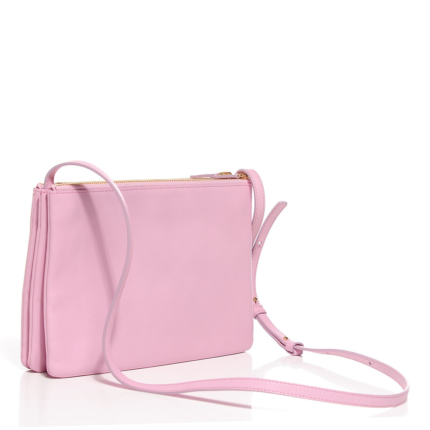 Celine Lambskin Large Trio Crossbody Bag Pink 4 of 9
