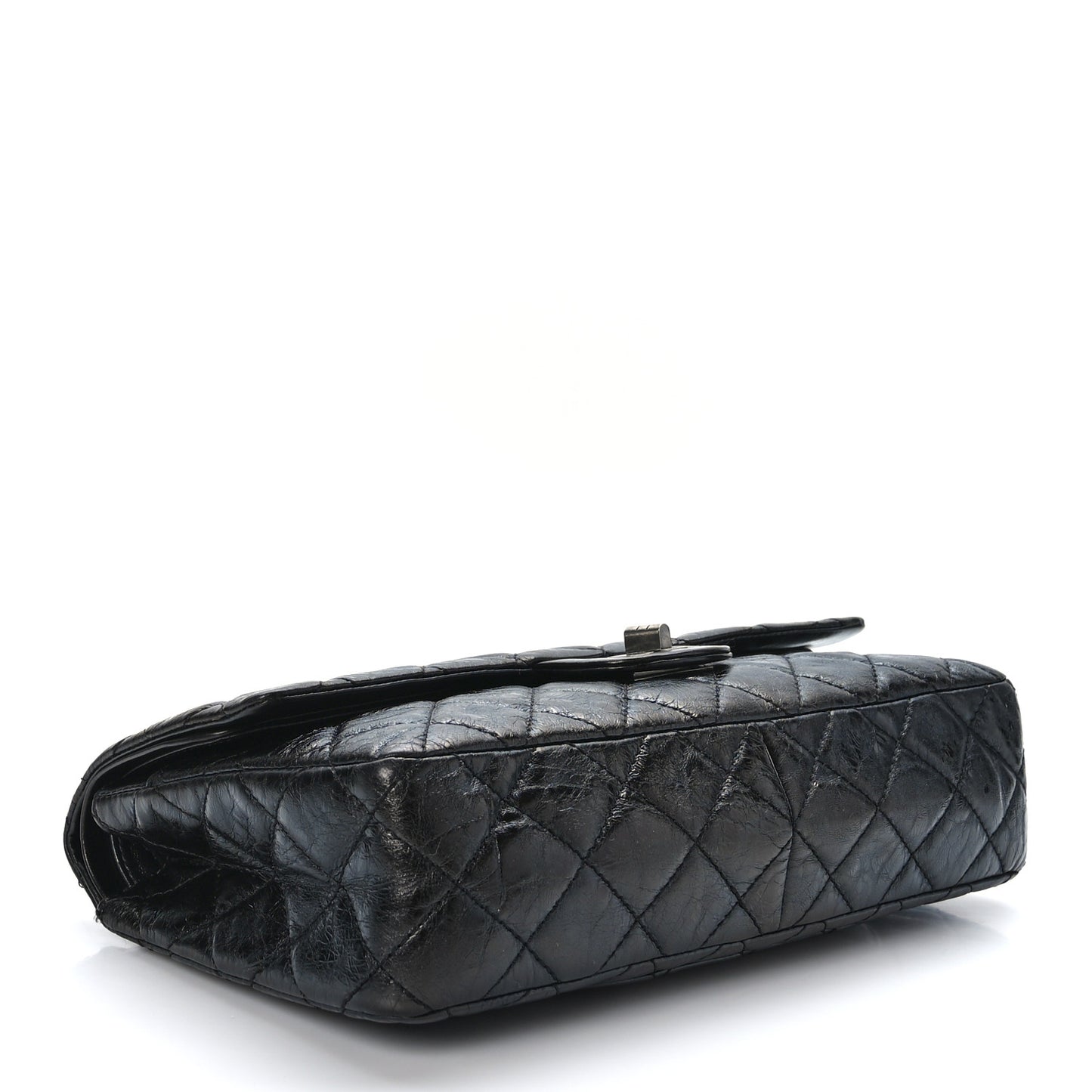 Metallic Aged Calfskin 2.55 Reissue 227 Flap Black
