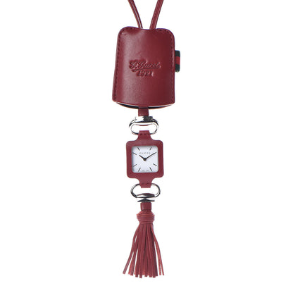 Gucci Stainless Steel Calfskin 1921 Pendant Quartz Watch Red 7 of 9