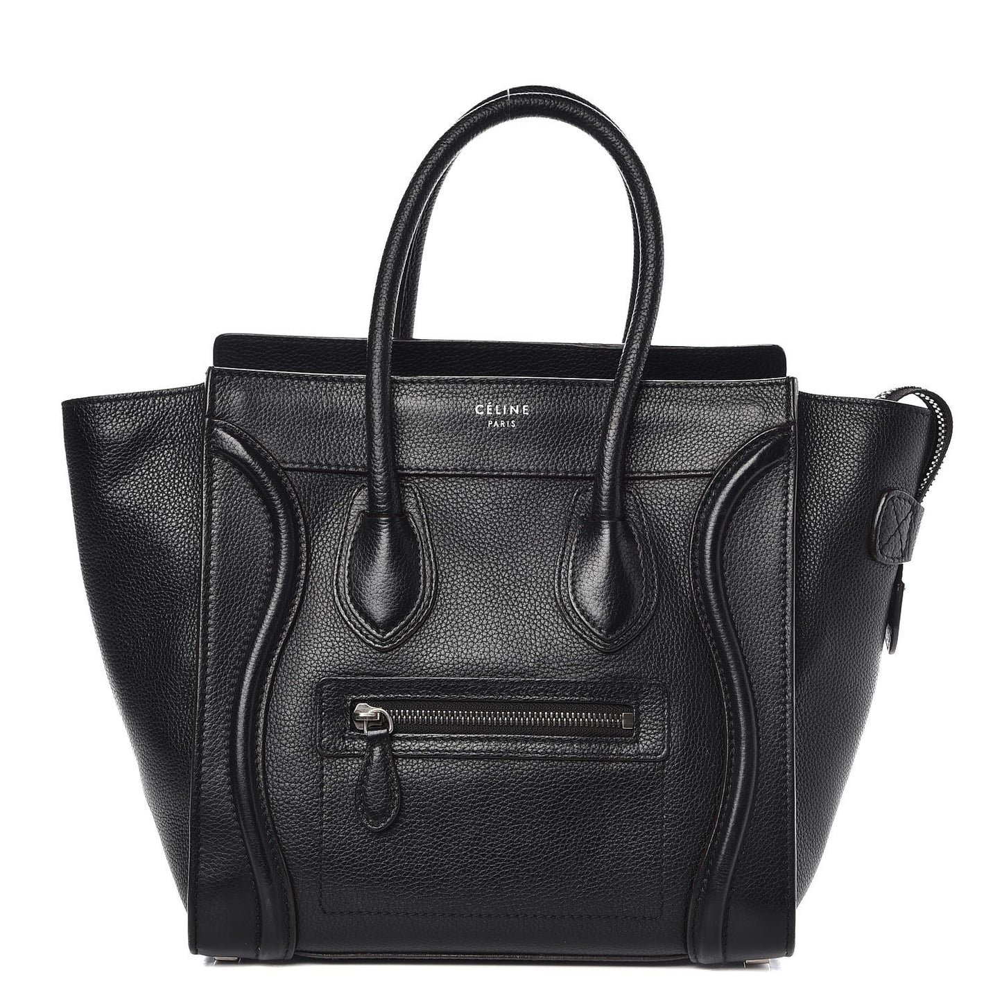 Drummed Calfskin Micro Luggage Black