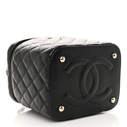 Chanel Caviar Quilted Small Top Handle Vanity Case With Chain Black 4 of 11