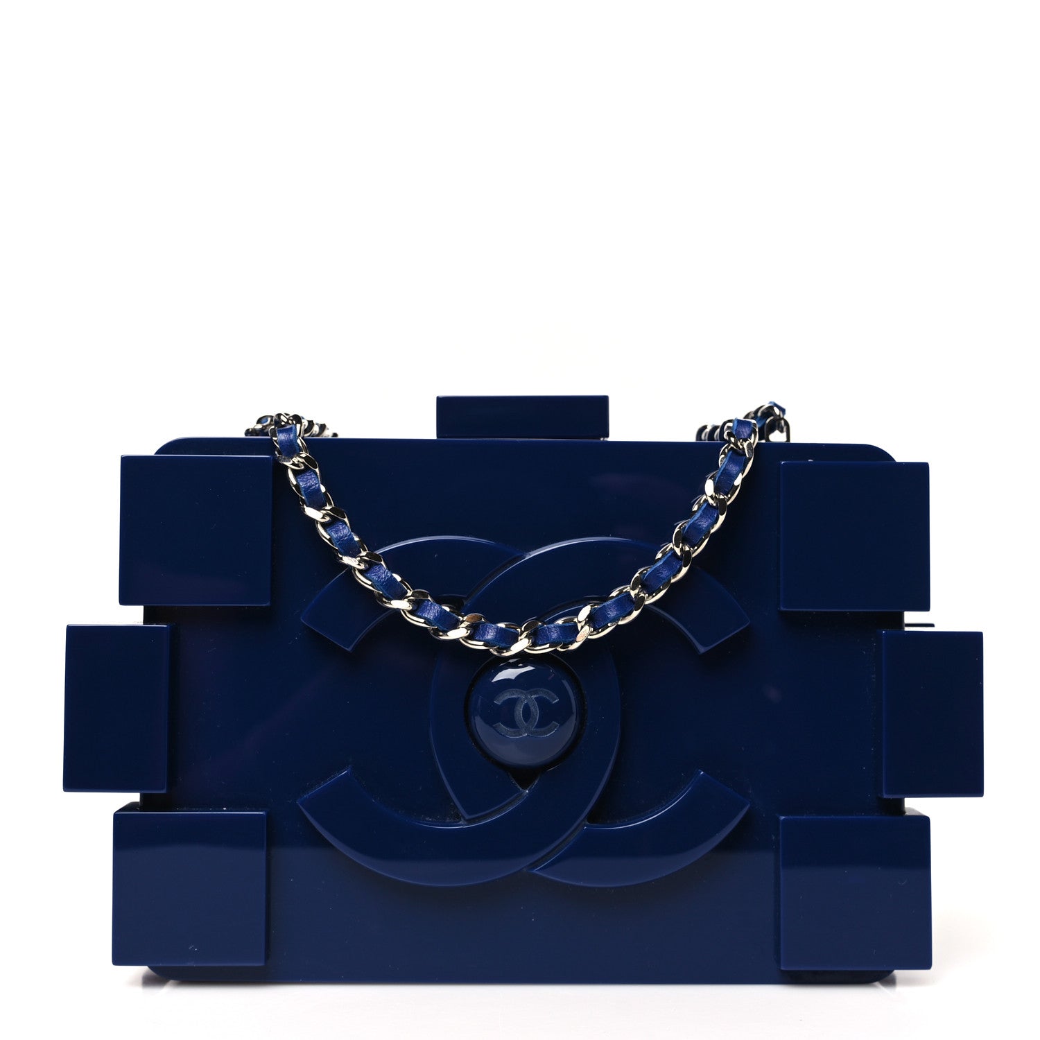 Chanel Plexiglass Boy Brick Lego Clutch Dark Blue 1 of 10