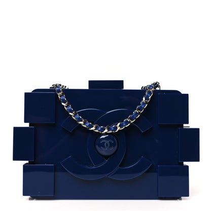 Chanel Plexiglass Boy Brick Lego Clutch Dark Blue 1 of 10