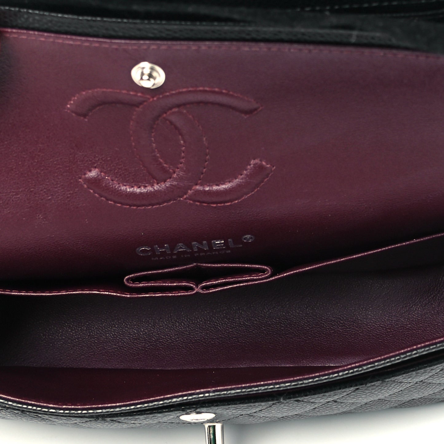 Caviar Quilted Small Double Flap Black