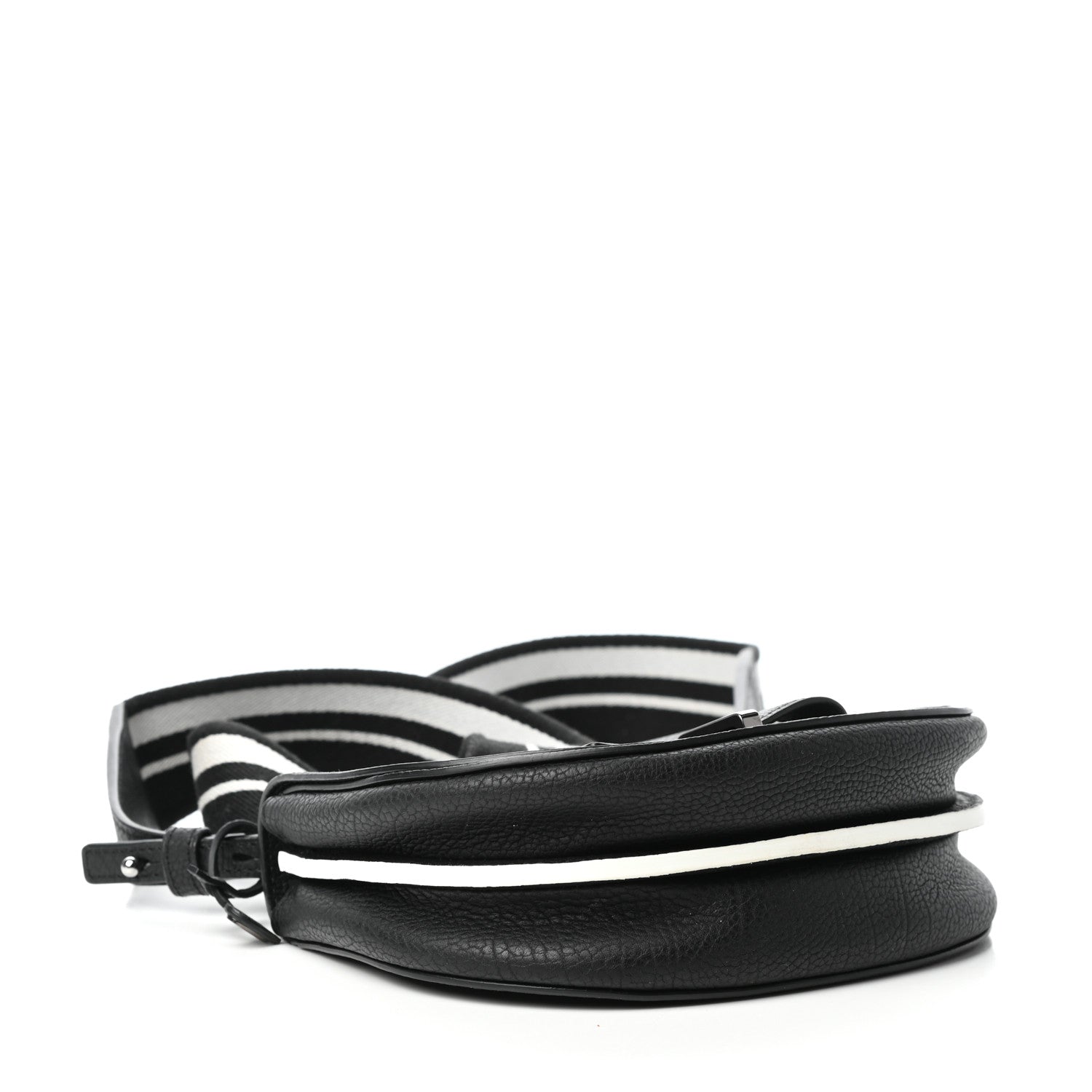 Delvaux Crispy Calfskin Mini Le Mutin Saddle Bag Black 4 of 9
