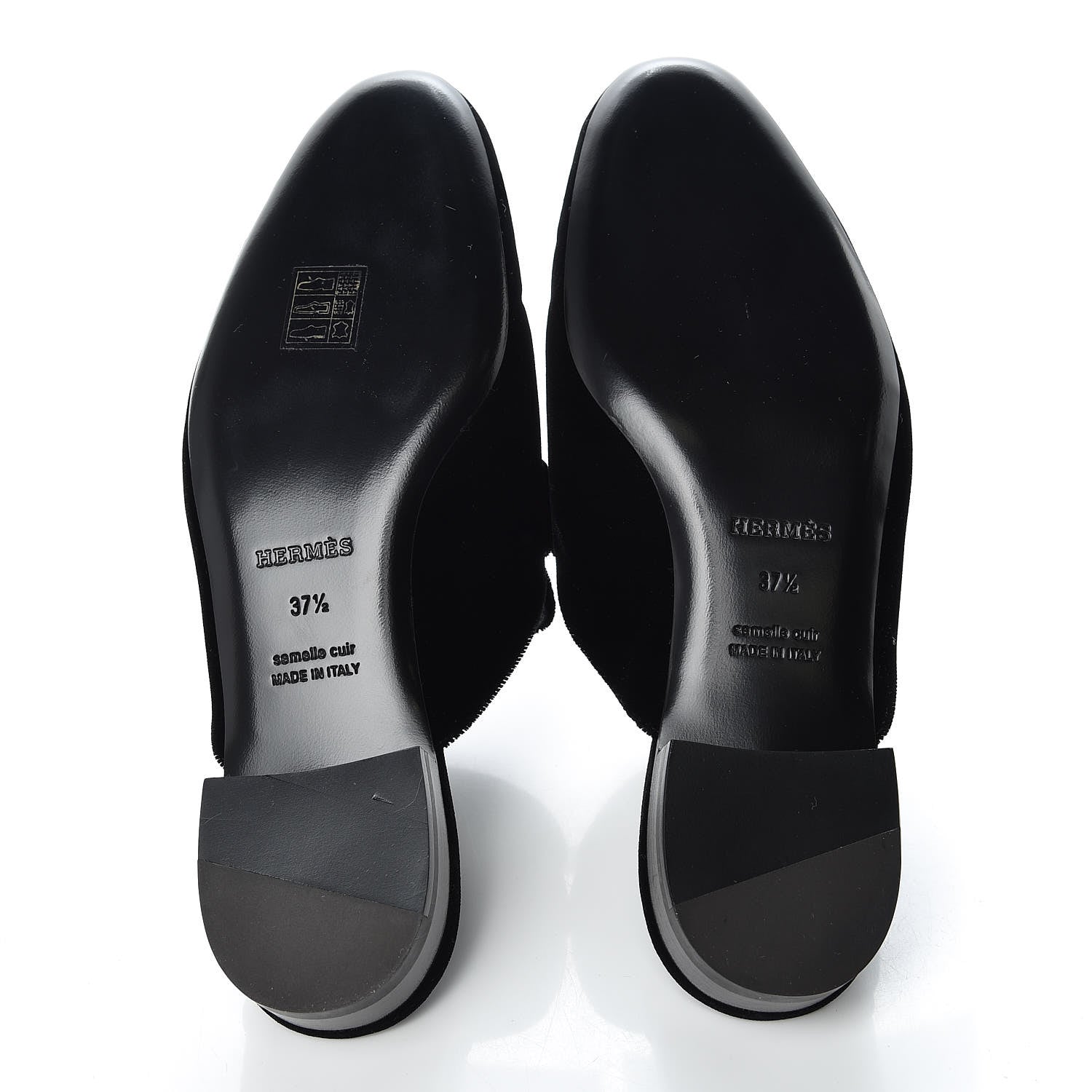 Hermes Velvet Trocadero Mule 37.5 Black 5 of 9