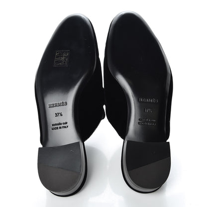 Hermes Velvet Trocadero Mule 37.5 Black 5 of 9