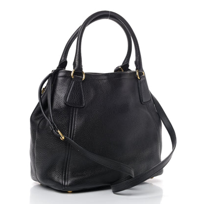 Prada Vitello Daino Tote Black 2 of 4