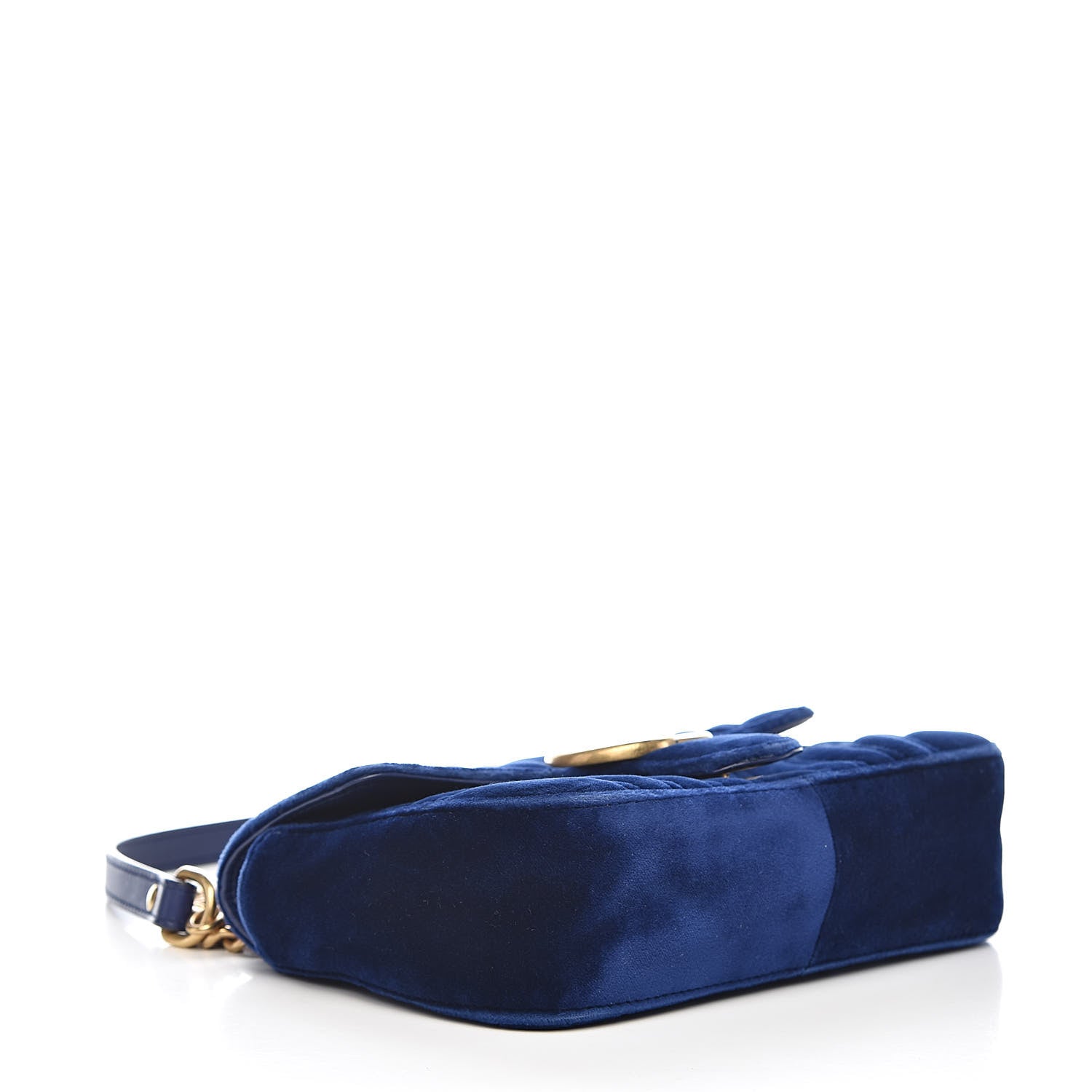 Gucci Velvet Matelasse Mini GG Marmont Shoulder Bag Cobalt Blue 4 of 11
