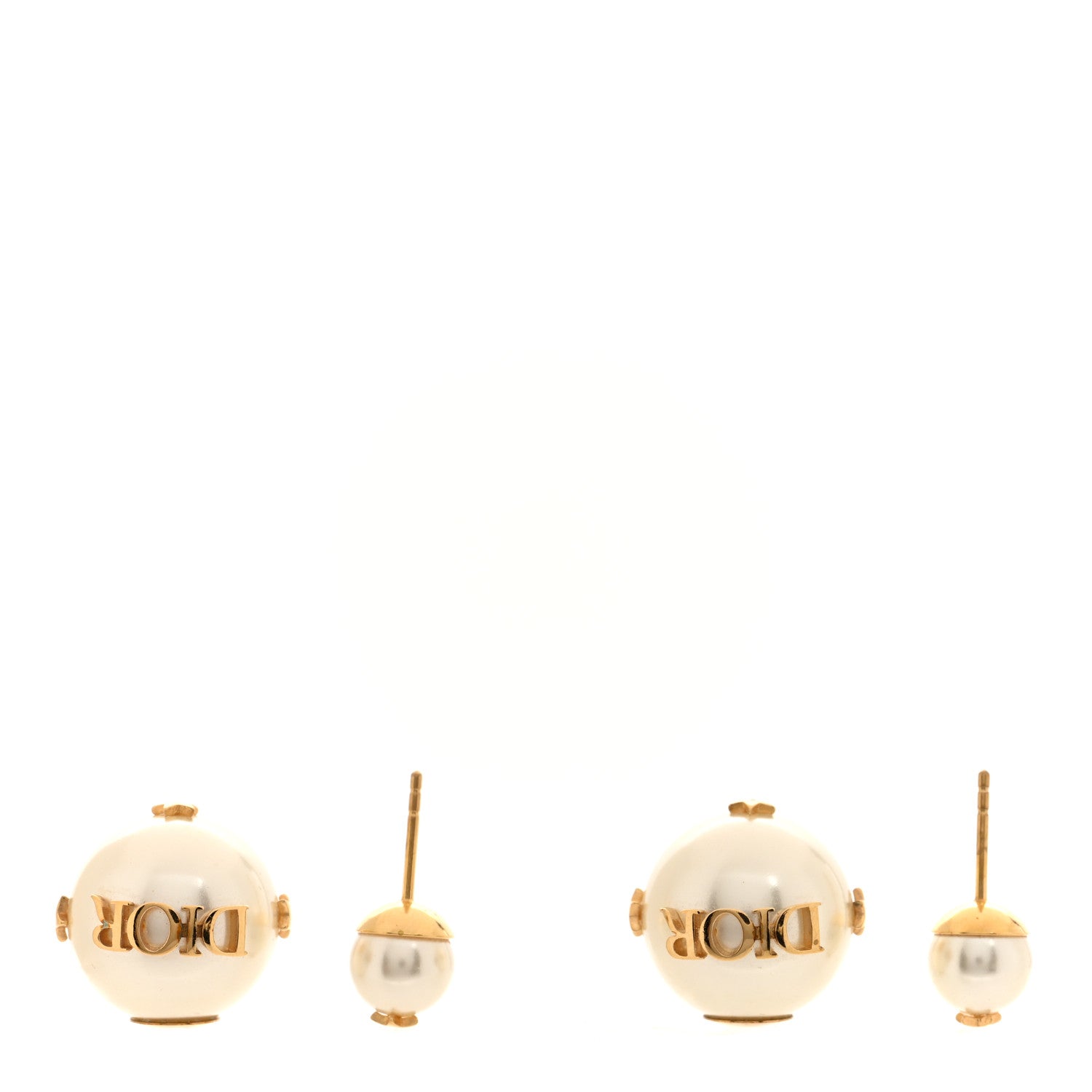 Christian Dior Pearl Logo Mise En Dior Tribal Earrings Gold 3 of 5