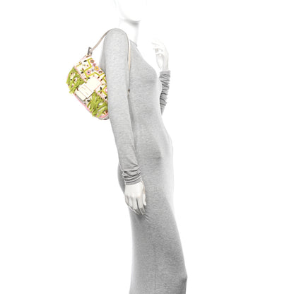 Fendi Canvas Beaded Baguette White Multicolor 2 of 17