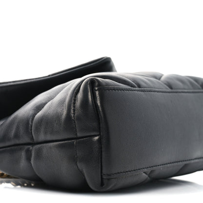 Saint Laurent Lambskin Quilted Toy Loulou Puffer Monogram Chain Satchel Black 9 of 11