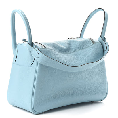 Hermes Taurillon Clemence Lindy 30 Bleu Atoll 3 of 9