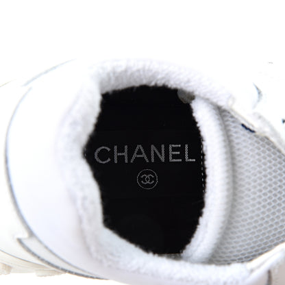 Chanel Calfskin Mesh Lycra Womens Logo Sneakers 38 White 8 of 9